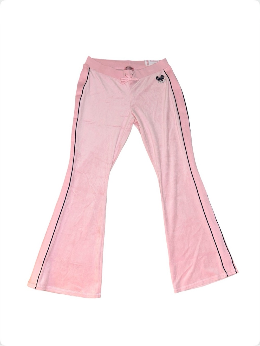 JUICY COUTURE LIGHT PINK & BLUE GLITTER PICKLEBALL VELOUR TRACKSUIT PANTS NWT
